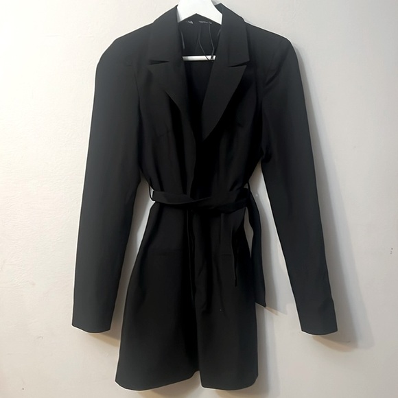 Zara black dress/coat button down size S lightweight - Picture 1 of 13